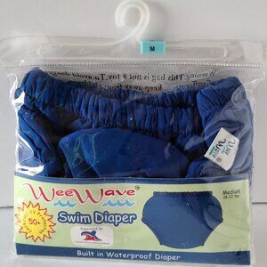 WEE WAVE BOYS' REUSABLE SWIM DIAPER TRUNKS TERRY CLOTH LINING MEDIUM (18-22 LBS)